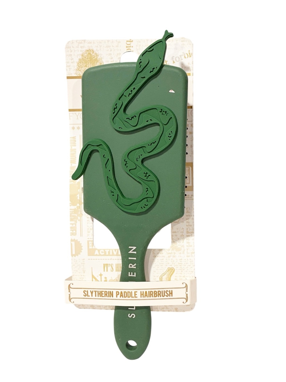 Official Harry Potter Slytherin Hair Brush Green Paddle Snake Design NEW